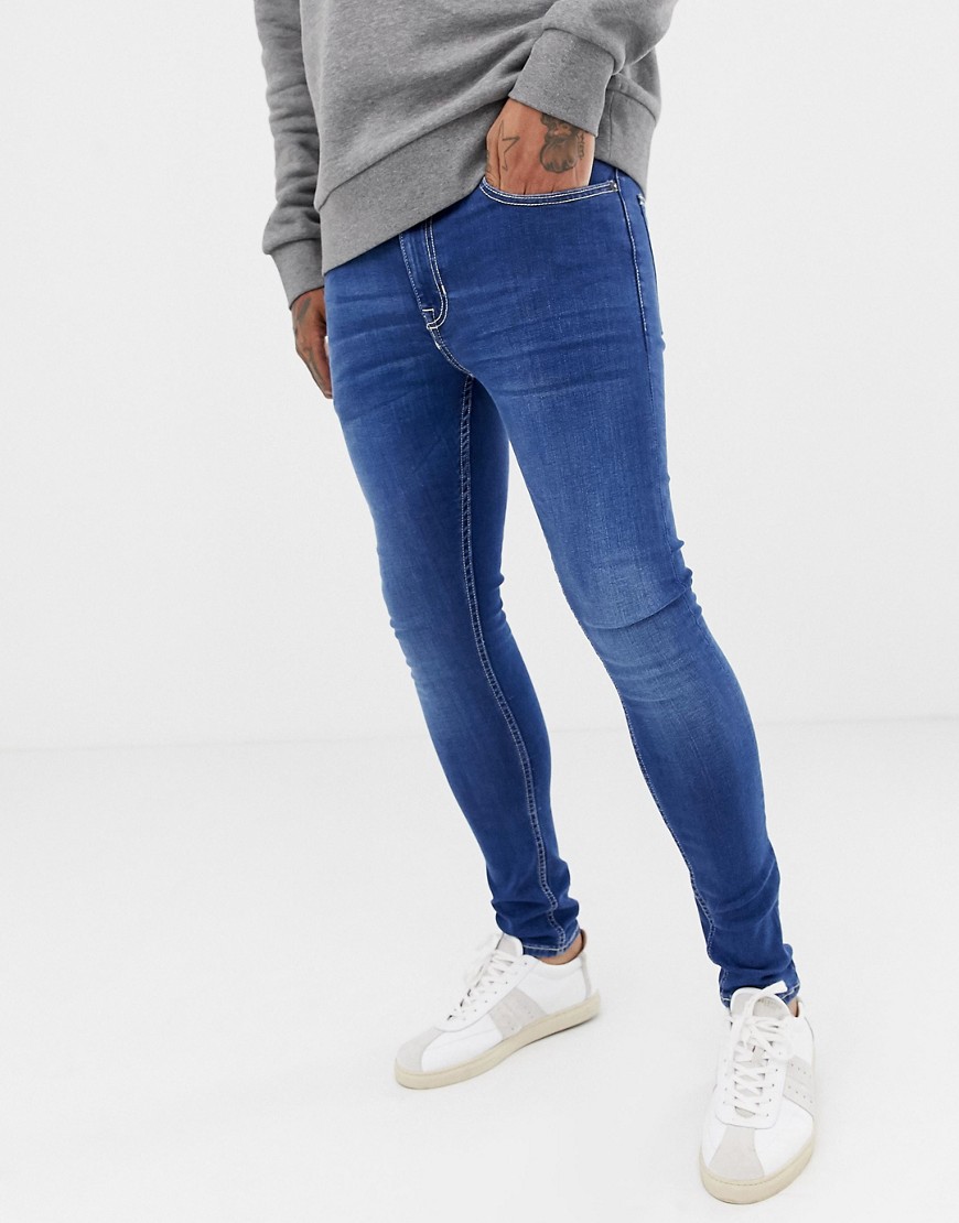 New Look - Jeans super skinny blu délavé