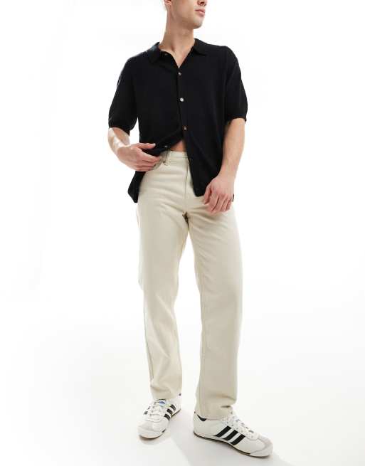 New Look - Jeans vestibilità comoda bianco sporco