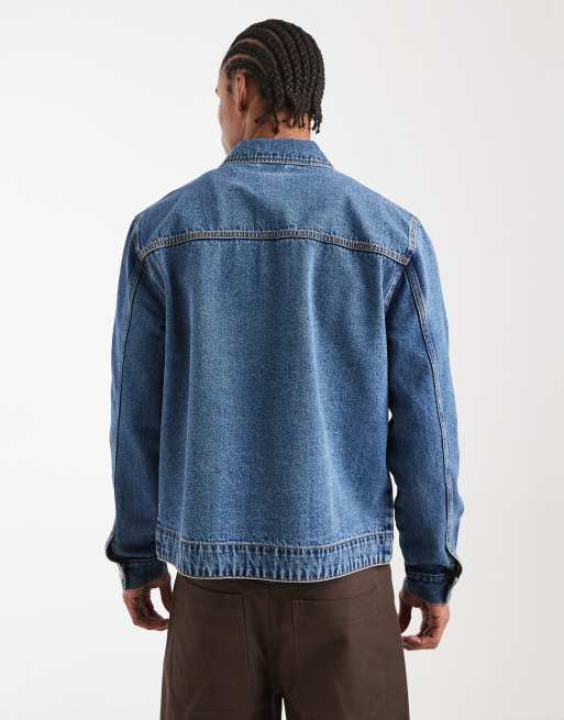 New Look – Jeansjacke in Mittelblau, 3 von 5