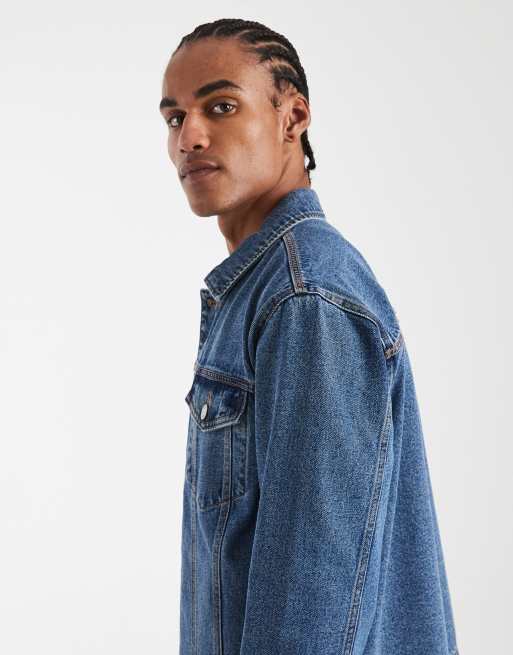 New Look – Jeansjacke in Mittelblau, 4 von 5