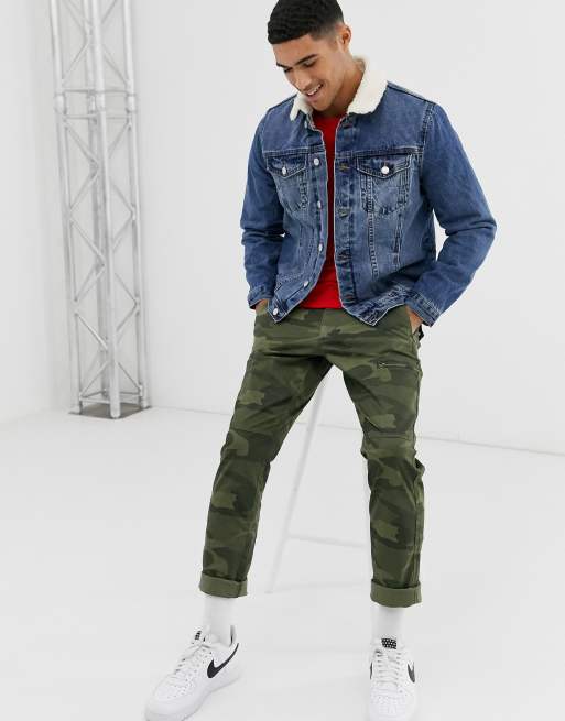New Look – Jeansjacke mit Teddyfutter in verwaschenem Blau, 4 von 4