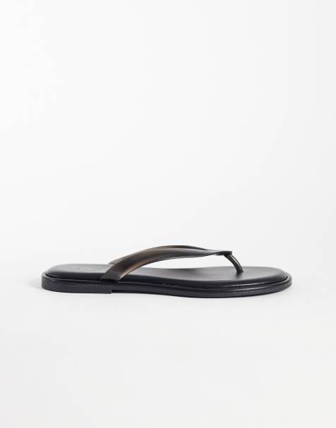 New Look jelly thong flat sandals in black - view 1