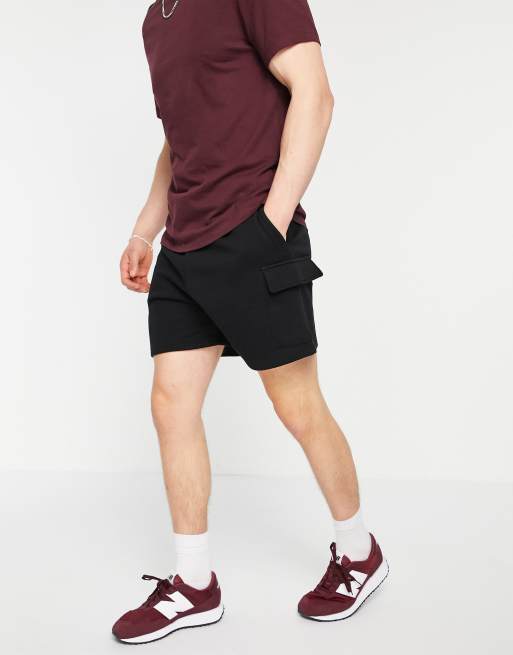 ASOS DESIGN cargo shorts in black