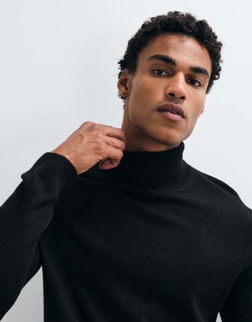 New Look - jersey de punto con cuello vuelto negro, 2 de 5
