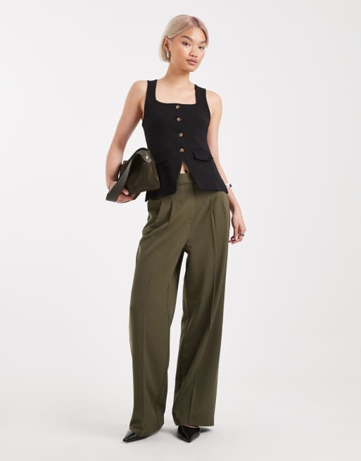 New Look - Jersey gilet met vierkante hals in zwart, 4 van 4