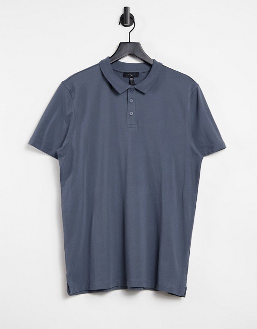New Look jersey polo in blue