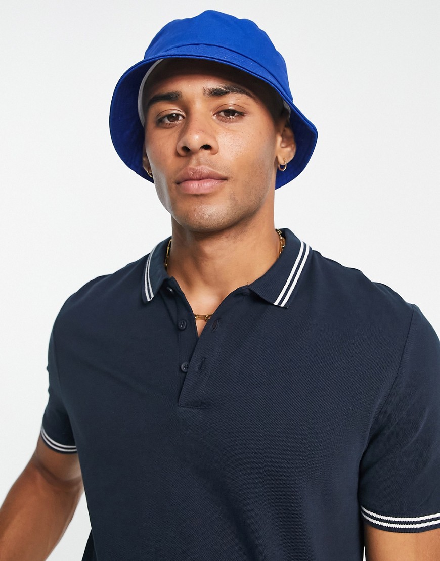 New Look jersey polo with tipping in navy
