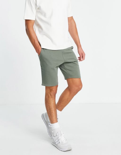 New Look jersey shorts in khaki ASOS