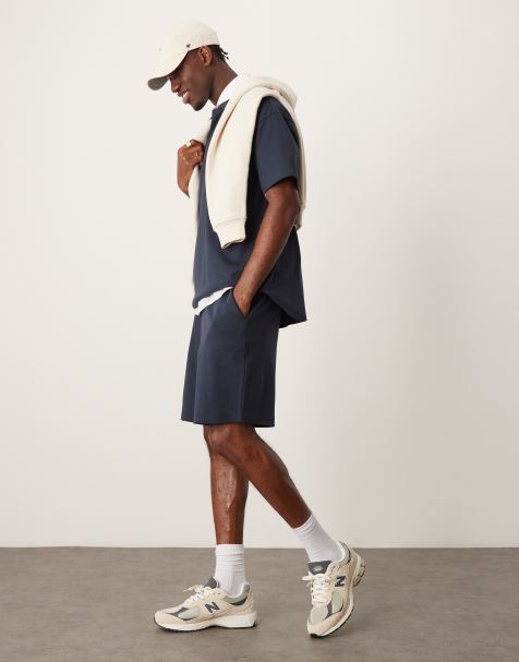 New Look – Jersey-Shorts in Marineblau - view 1