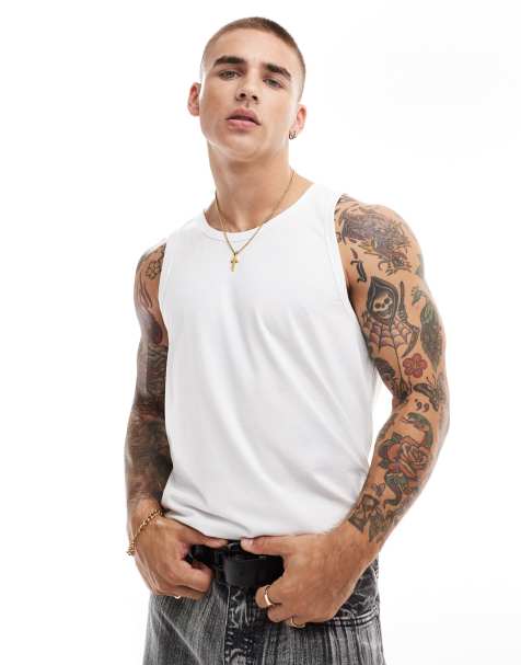New Look jersey singlet in white - view 1