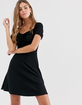 New Look jersey square neck dress in 