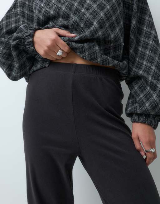 New Look jersey wide leg jogger in black, 3 of 5