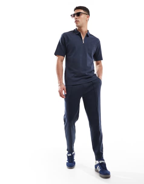 New Look - Joggers blu navy con pinces in coordinato - view 1