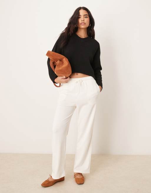 New Look - Joggers con fondo ampio bianco sporco