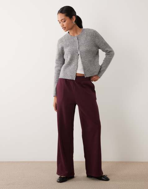 New Look joggers med brede ben i burgundy - view 1
