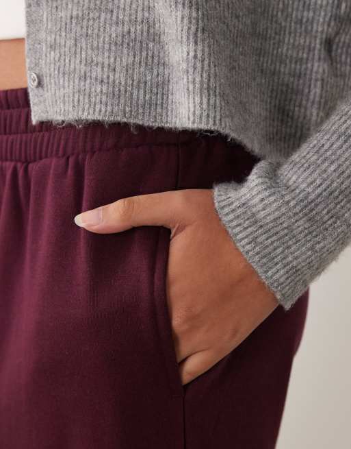 New Look joggers med brede ben i burgundy, 4 af 4