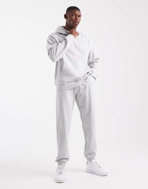 New Look - Joggingbroek in gemêleerd grijs - view 1