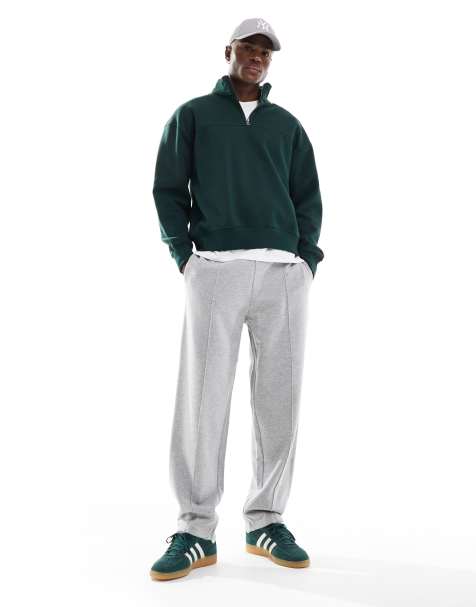 New Look - Joggingbroek met rechte pijpen in gemêleerd grijs - view 1
