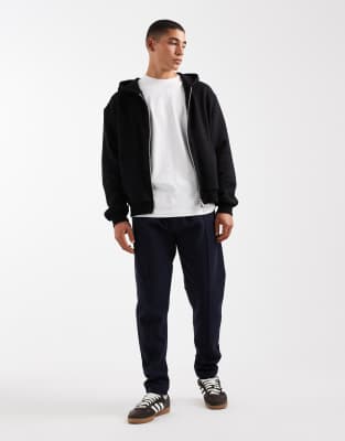 Jogginghose aus Piqué-Stoff in Marineblau mit Biesen, Kombiteil Marineblau S