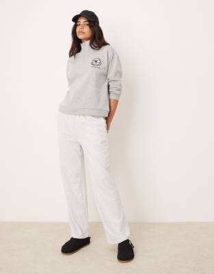 New Look - Jogginghose in meliertem Grau mit weitem Bein