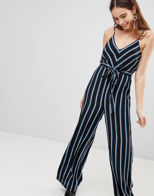 New Look - Jumpsuit met smalle bandjes en strepen