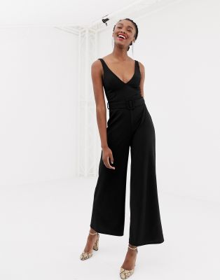 black jumpsuit with belt