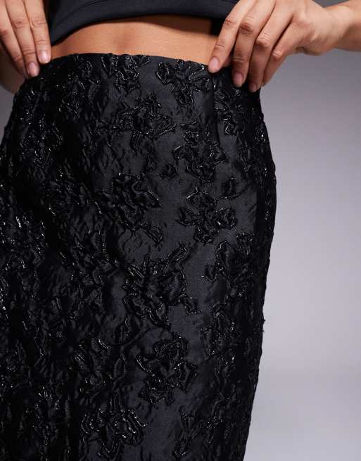 New Look - Jupe courte en jacquard scintillant - Noir, 3 de 5
