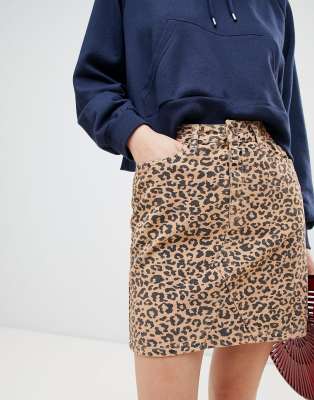 jupe en jean leopard