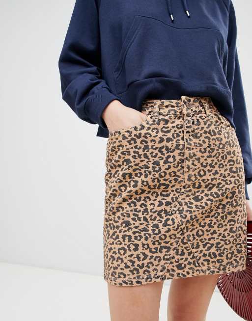 Jupe jean leopard sale