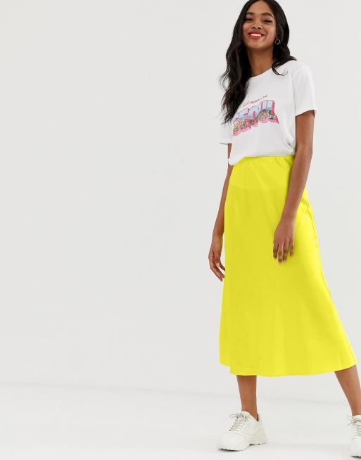 Jupe midi clearance jaune