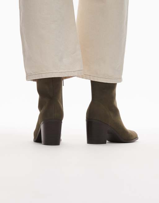 New Look – Kakifärgade klackboots, 3 av 4