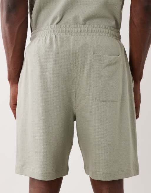 New Look – Kakifärgade, texturerade shorts i dra på-modell, del av set, 5 av 5