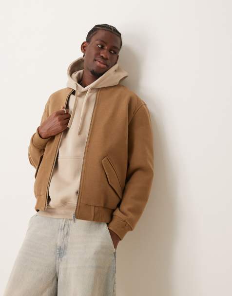 New Look - Kamelbrun bomber-jakke i uldlook - view 1