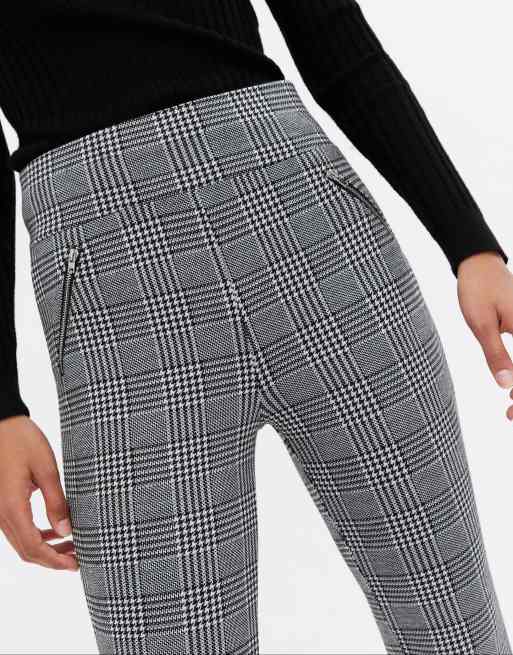 checked leggings new look