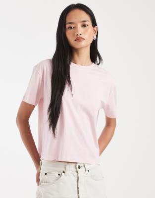 New Look - Kastenförmiges T-Shirt in Hellrosa