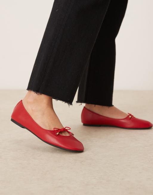 New Look key hole ballet flat in red, 4 of 4
