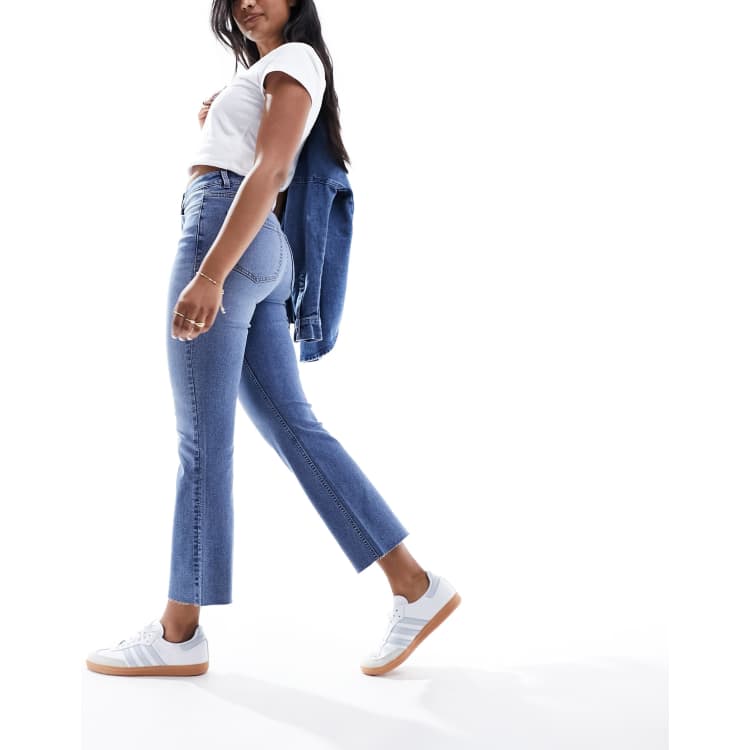 New Look kick flare jean in mid blue ASOS