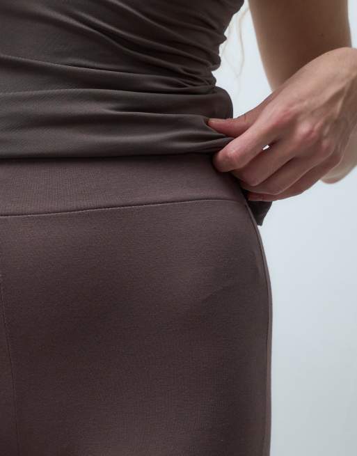 New Look kickflare legging in dark brown, 4 of 5