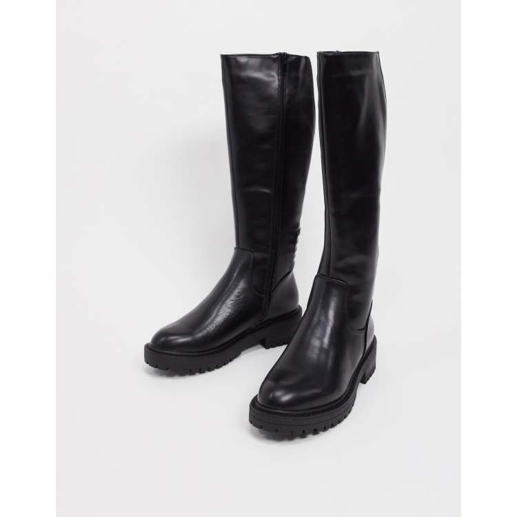 Black knee high boots new look sale