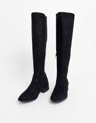 new look flat knee high boots