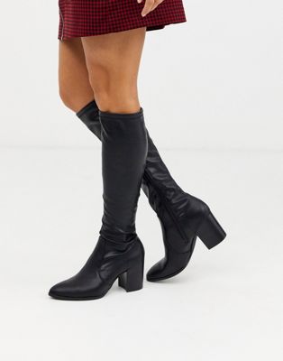 leather look boots