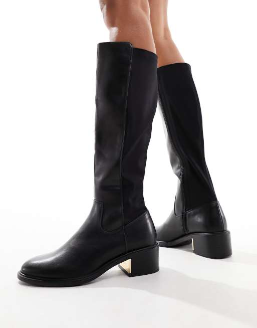 Black knee hot sale high riding boots