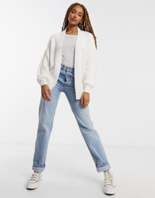 white balloon sleeve cardigan