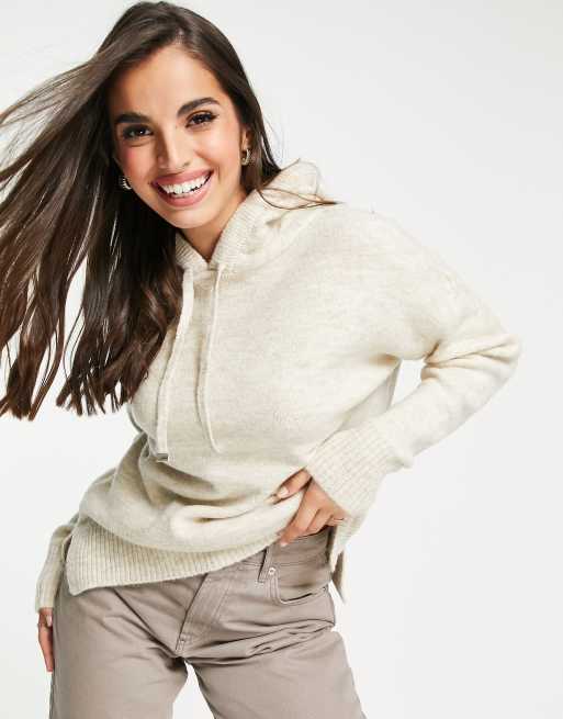 New Look knit hoodie in oatmeal