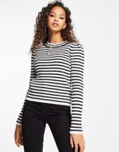 ASOS DESIGN knitted top with scoop neck with rib bust detail in