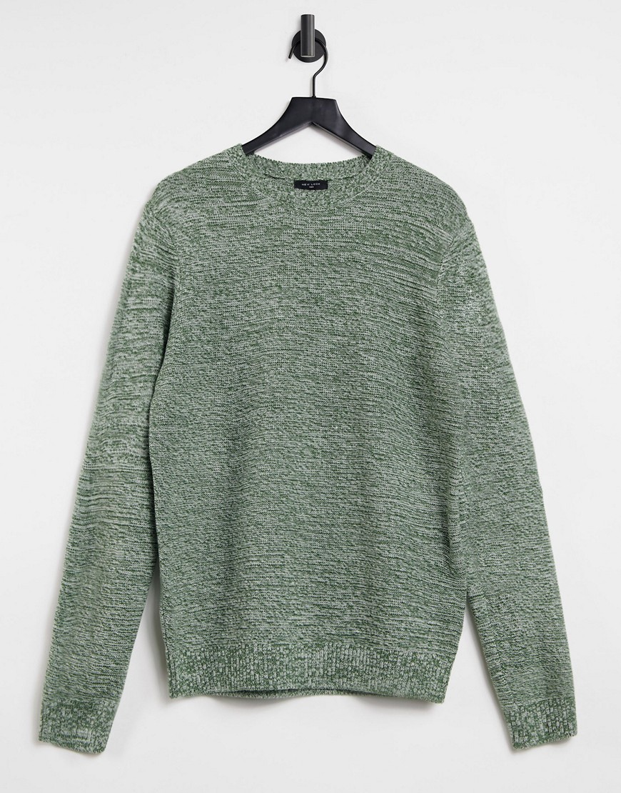 New Look knit sweater in khaki-Green