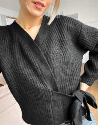 grey ballet wrap cardigan