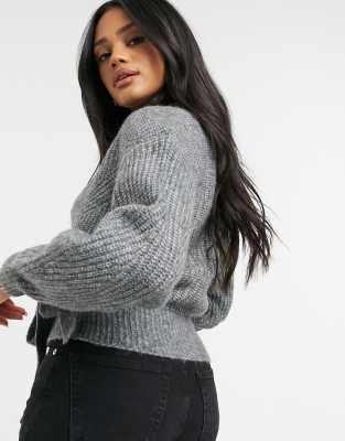 grey ballet wrap cardigan