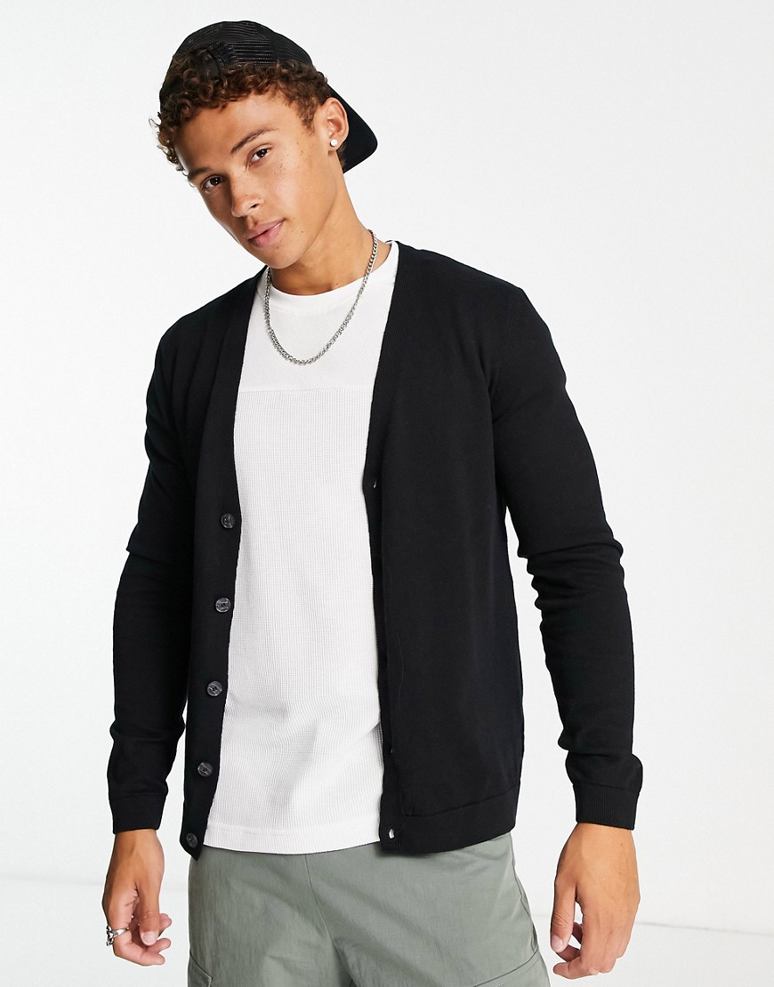 New Look knitted cardigan in black