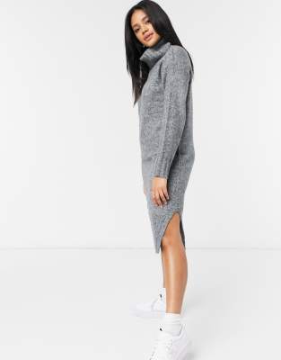 grey roll neck dress